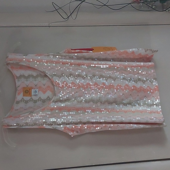 Ruby Rd. Dunemul Sequin Zig Zag Striped Dressy Tank Top Sz M - Picture 14 of 17